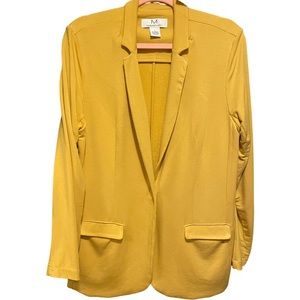 Magaschoni Yellow Knit Long Blazer EUC